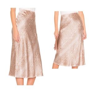 Amanda Uprichard Paulina Snake Print Silk Slip Skirt in an XS